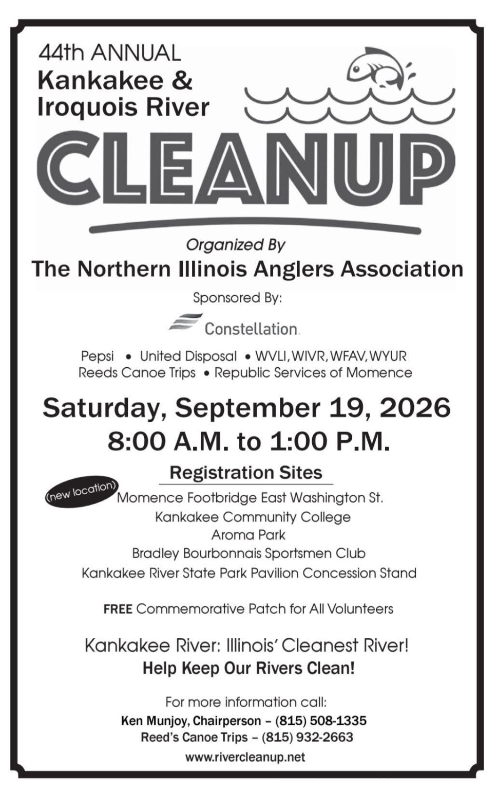 44th Annual Kankakee & Iroquois River Cleanup flyer